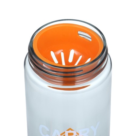 Water bottle, 550 ml, 22.5 x 6.7 cm, sieve, white-2