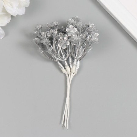 Artificial plant for creativity "forget -me -nots" 1 bouquet = 6 branches silver 13.5 cm