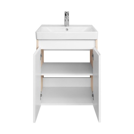 Tumbling under the Aquaton sink Scandil Doors, 55 cm, white gloss color, oak Verona-1