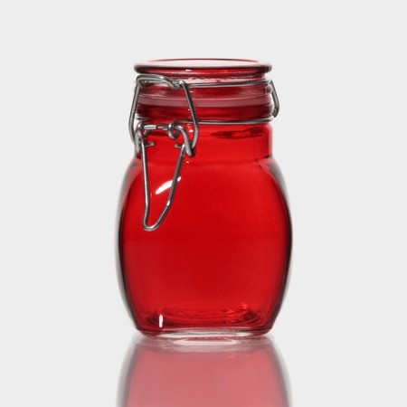 Glass jar for spices with a mound “Oval”, 100 ml, 6 × 8.5 cm, color mix