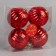 Set of balls of plastic D-8 cm, 4 pcs "vintage" stripes, red