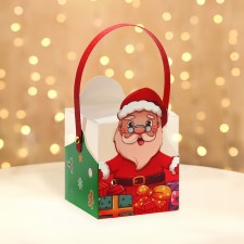 New Year. Box a gift New Year's folding PVC with handles, 