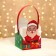 New Year. Box a gift New Year's folding PVC with handles, "Santa and Rudolf", 9 x 9 x 9.5 cm.