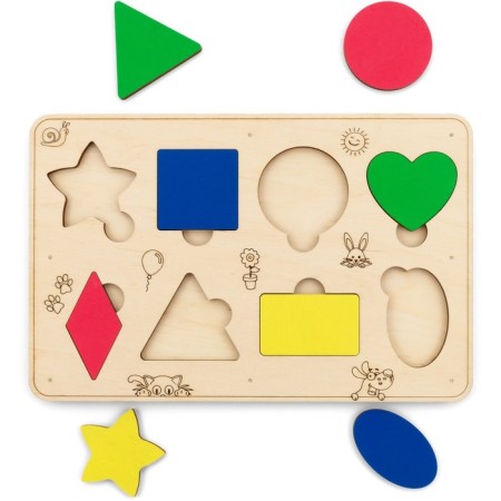 Sorter wooden developmental geometric shapes EWA-1