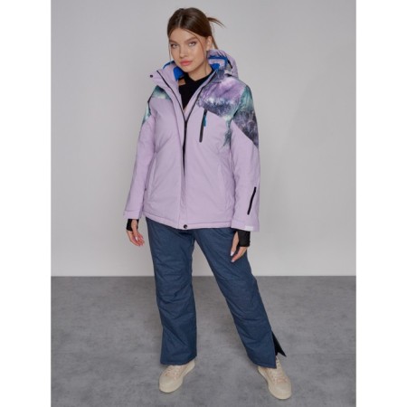 Ski jacket female winter, size 58, purple color-3