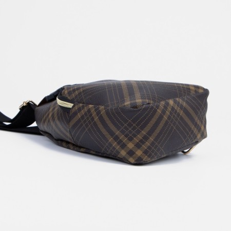 Women's sling bag made of artificial leather, brown color-2