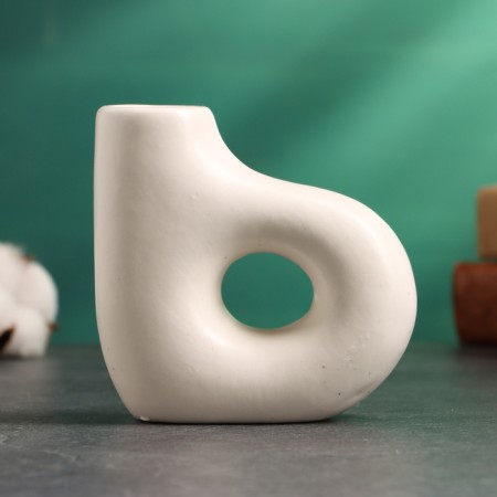 Bray candlestick White gloss, 10x4x10cm-1