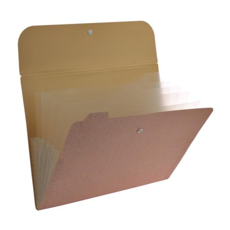 Folder-carte, A4, 6 departments, 400 μm, Devente "Glitter Shine", on the button, embossing "sand" with sparkles, pink-5