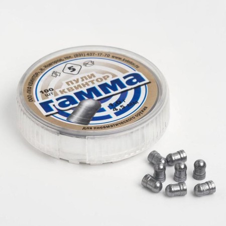 Bullets for pneumatics "Gamma" round -headed, feces. 4.5mm, 1g, 100pcs