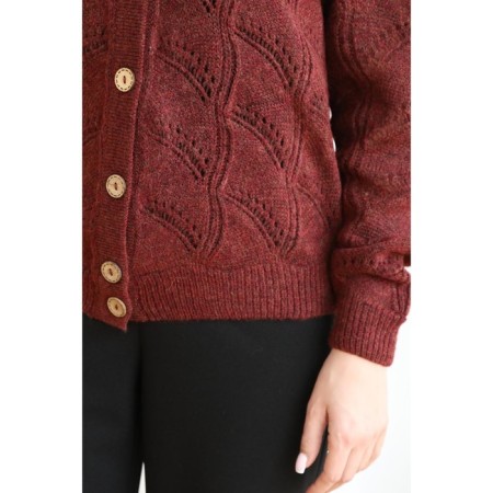 Cardigan female, size 44, burgundy color-6