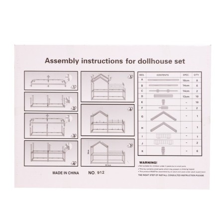 Plastic house for dolls, two -story, with accessories-7