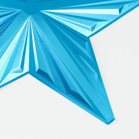 Figure "Star with faces" Big Blue metallic, half, 67.6x64.5 cm-2