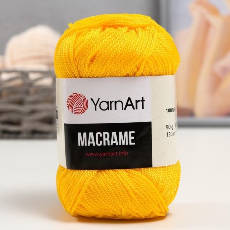 Yarn "Macrame Macrama" 100% polyester 130m/90g (142 yellow)
