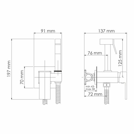 Shower mixer Wasserkraft A71138, single -leaf, hygienic watering can-3