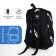 Young backpack from textiles on lightning, 3 pockets, black/blue color