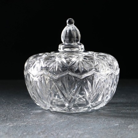 Glass Sugar "splendor", 650 ml, 15.5 × 15.5 cm, with a lid