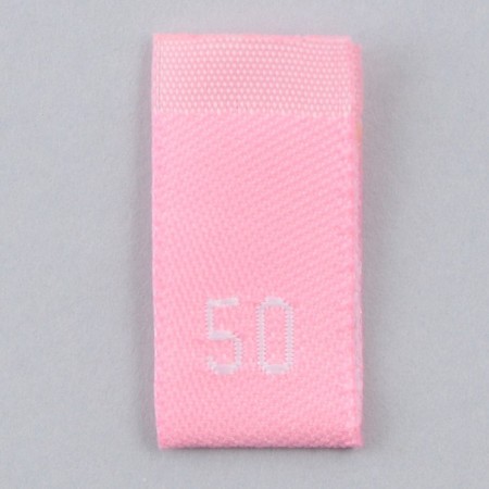 Textile strip "50", 4.6 x 1.1 cm, pink color-2