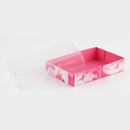 Confectionery packaging, Makarun box with PVC lid, "Happy Moments", 17 x 12 x 3 cm-2