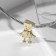 Talisman "Robot" girl, white color in gold