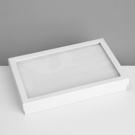 Standing for jewelry "Casket" 36 seats, 21.5 × 15.5 × 3 cm, white color-3
