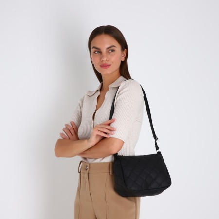 Bag Cross-Bodi with a zipper, black color-5