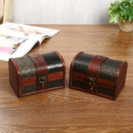 Casket Wood Equamable "Python and Medallion" chest mix 11x16x10.5 cm-5