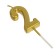 Candle in a cake on a skewer, number 2, gold, 4.5x2.5 cm