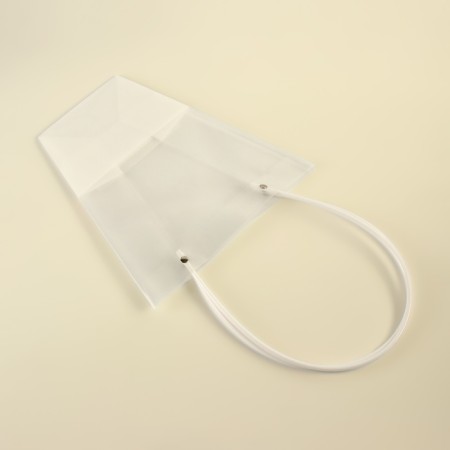 Bag for flowers is transparent, moisture -resistant, white, 26x24x12 cm-2