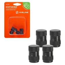 Caps on the tire valve K-9, black, metal, 4 pcs. AVC34