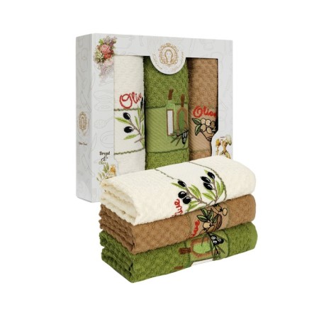 A set of wuffed napkins Diva Afrodita "Oliva", size 40x60 cm, 3 pcs-1
