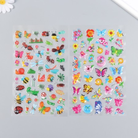 Stick plastic volumetric "insects" mix 14.5x26 cm