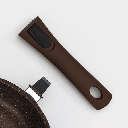 Pan, d = 24 cm, removable handle, anti -stick coating, color coffee marble-2