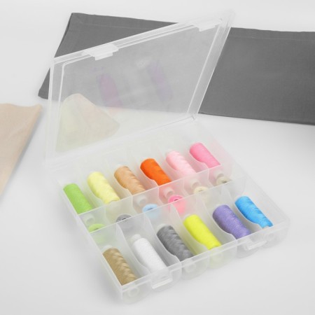 Set of threads "Pastel", 40/2, 200 m, 18 pcs, in the organizer, color colorful color-1