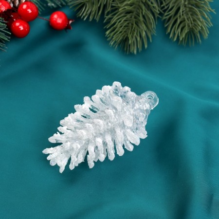 Decoration Christmas tree "bump shish" 8.5x4.5 cm, white-1