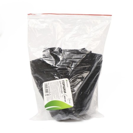 Polyethylene pots for seedlings, 800 ml, 11 × 11 × 10 cm, thickness 50 μm, black, Greengo-2