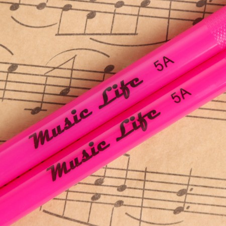 Drum sticks Music Life 5a Pink, luminous-1