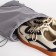 Shoe bag on the lace, Textura, colorful/gray color