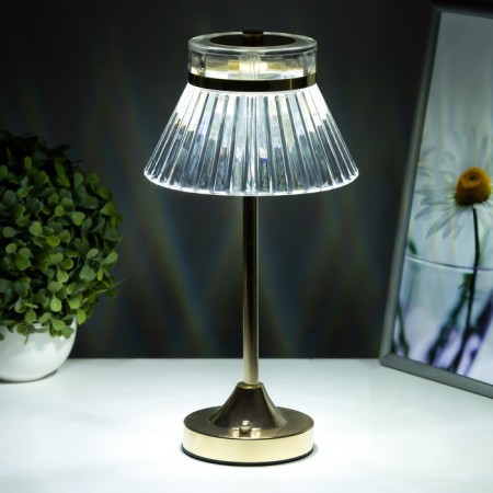 Table lamp sensory "Bianka" LED 10W AKB gold 15x15x33 cm-2