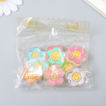 Acrylic Busina "Flower Smail" mix 2.6x2.6x0.8 cm-3