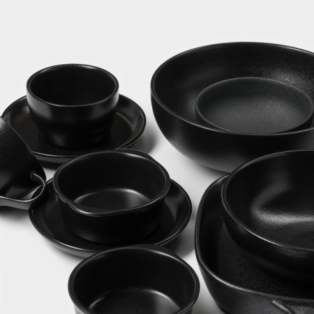 Ceramic dish for the supply of Magistro Carbon, 28 × 19 × 4 cm, black color-11