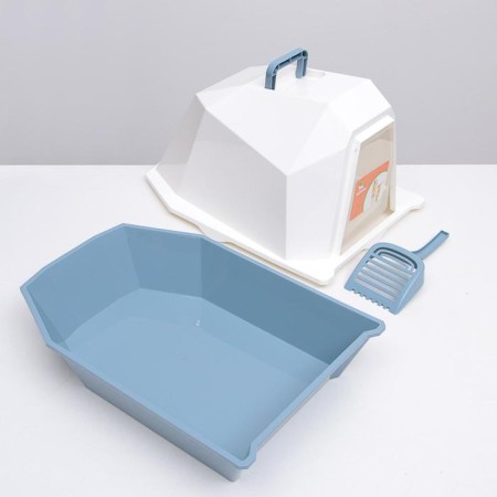 Cata toilet curly closed with a scoop, 54 x 37 x 40 cm, white-gray-9