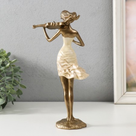 Souvenir Polystone "Violinist" Sand with bronze 13x9.5x25 cm-4