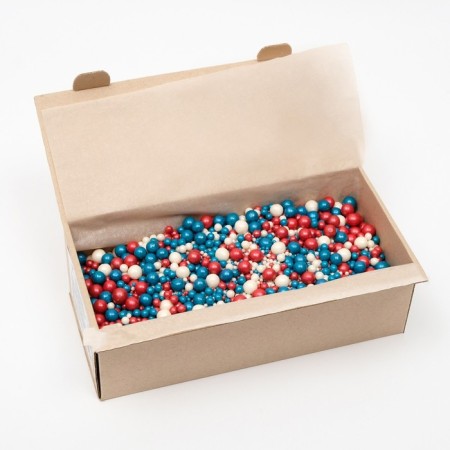 Sprinking confectionery "pearls" of rice grain in color glaze, turquoise, red, silver, 1.5 kg-2