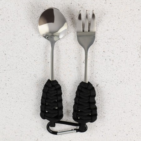 Set a spoon with a fork on a paracord, 13 cm-1