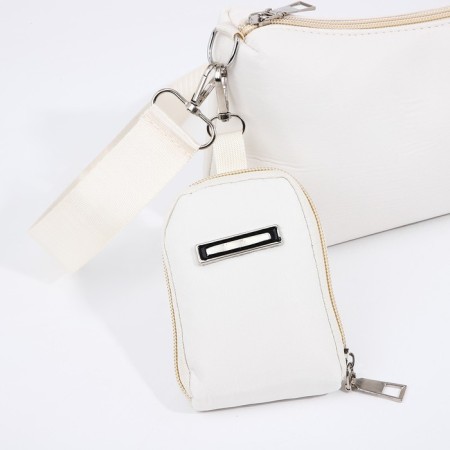 Bag Cross-Bodi with a zipper, white color-5
