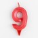 Candle in the Cake "Fine", number "9", red metallic, 6.5 cm