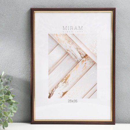 Photo frame Plastic "Mira" 25x35 cm beech with gold (plastic screen)-3