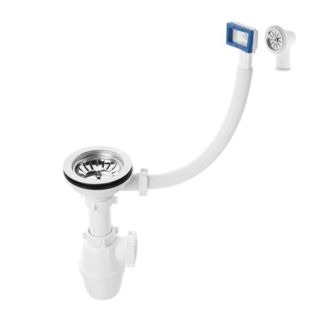 Siphon for washing ORIO B-4507, 3 1/2 "x40 mm, stainless grill d = 114 mm, with overflow