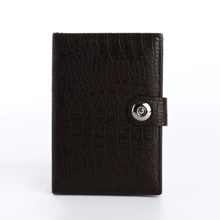 Cover for car documents and passports for magnet, brown color