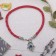 Bracelet-reinforcing “Red thread” Prosperity and protection, blue color in black silver, D = 9 cm